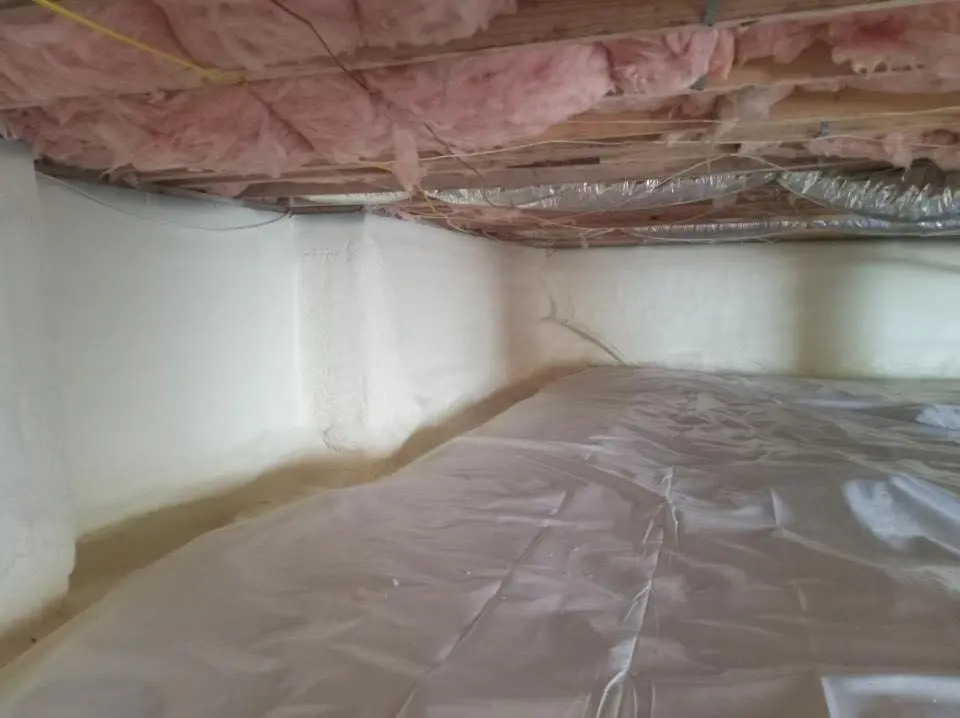 Crawl space encapsulation with closed-cell spray foam for Spray Foam Roofing in Leeds